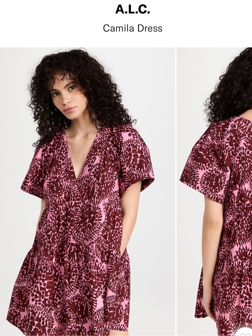 A.L.C. Camila Dress in Apple rose combo
